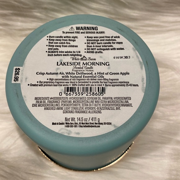 “LAKESIDE MORNING” by Bath & Body Works & White Barn, 3-Wick Scented Candle, NWT - Picture 4 of 6
